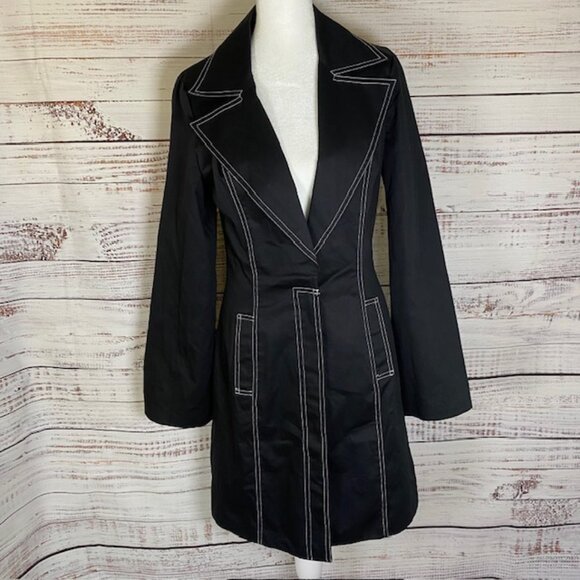 Arden B Women’s Trench Coat Knee Length Hidden Buttons Lightweight Jacket Cotton - Picture 13 of 14